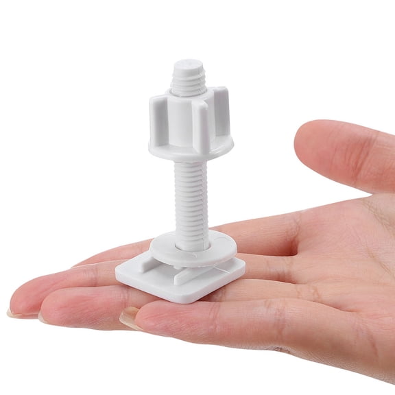 2pcs Heavy Duty Toilet Fixing Bolts Set with Plastic Screws Universal Replacement Toilet Seat Hinges and Mounting Hardware