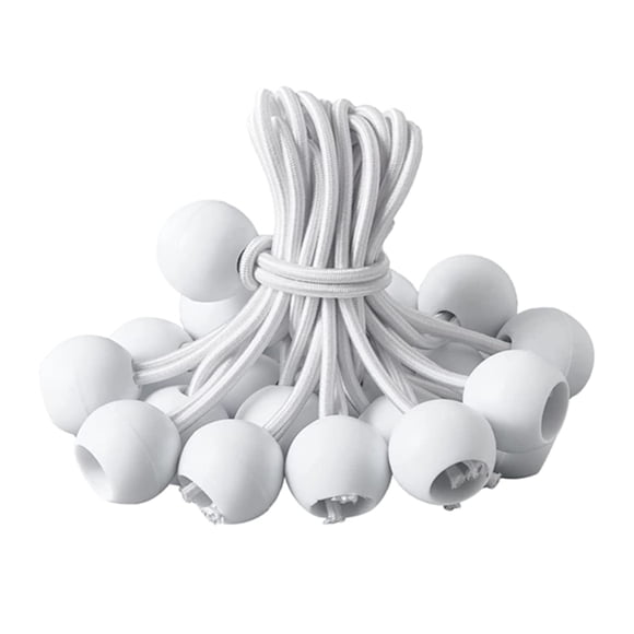 Woeilo 50 PCS Bungee Cords with Balls White Cord Balls Heavy Duty Tie Down Strap Cord for Camping Shelter Tent Poles