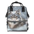 thumbnail image 1 of Fotbe Majestic Snowy Wolf Mochila Maternidad - Lona de Sarga Impermeable, Mochila de Pañales de Gran Capacidad con Múltiples Bolsillos y Correas Ajustables, 1 of 6