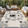 thumbnail image 2 of Vintage Bees Crowns Outdoor Rug 6x9 Ft - Reversible Patio Rug Outdoor Camping Rugs, Rustic Leaves Rings Burlap Washable Indoor Outdoor Area Rugs, Non-Slip Outdoor Carpet Runner for Deck/Porch, 2 of 8