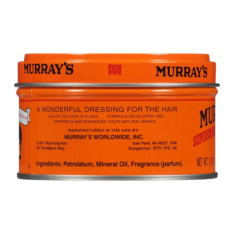 Murray's Superior Hair Dressing Pomade, 3 Oz, Adds Texture and Shine, For  Curly and Thick Hair - Walmart.com