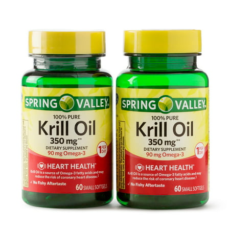Spring Valley Krill Oil Softgels, 350 Mg, 60 Ct, 2 (Best Quality Krill Oil)