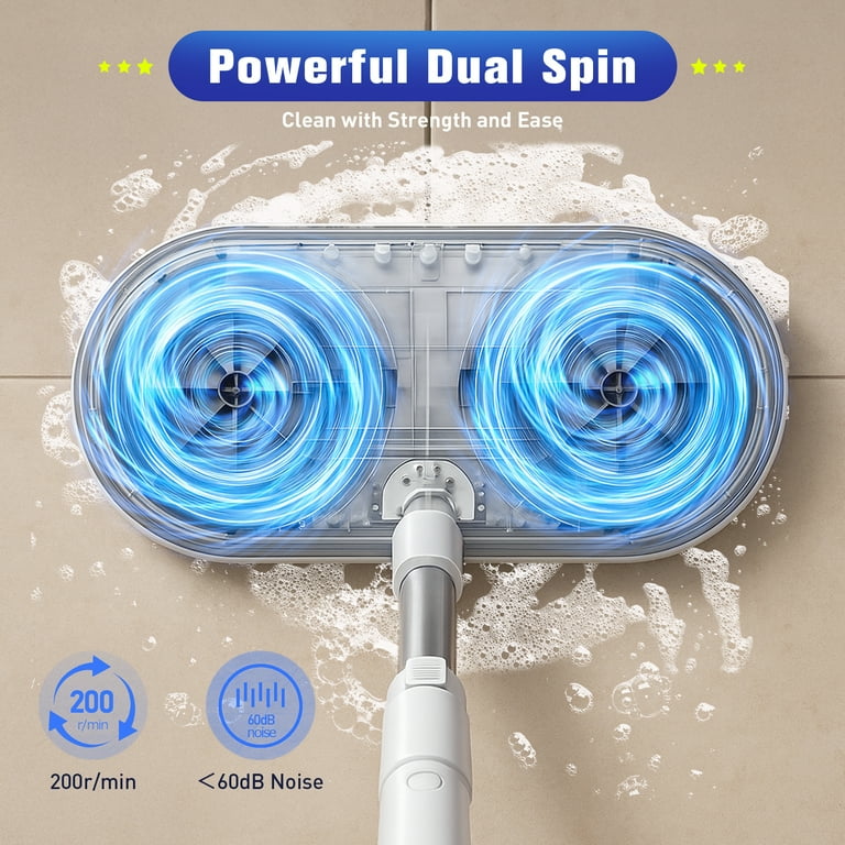 Cordless Electric Spin Mop with LED Light photo 4