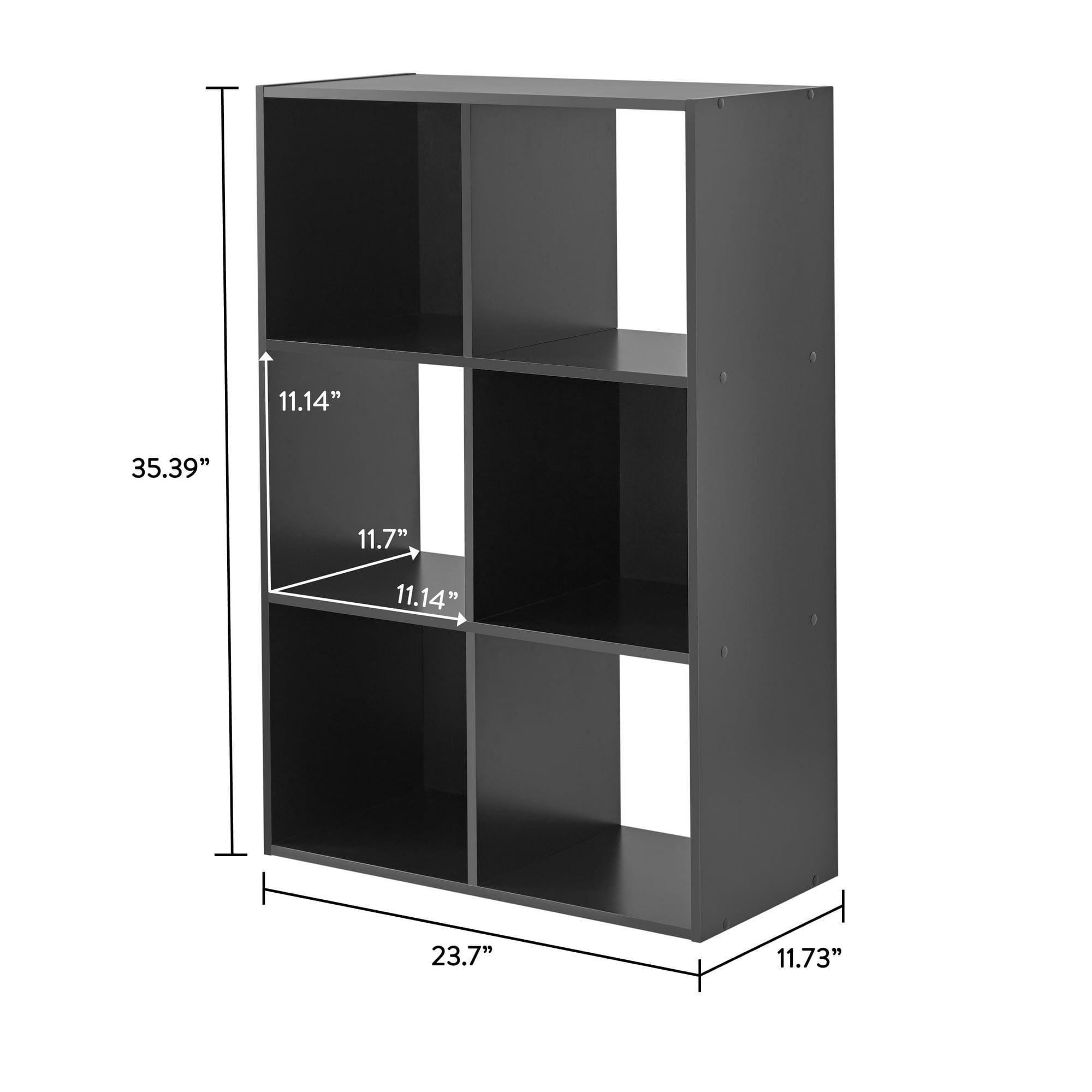 11" 6-Cube Storage Organizer, Black