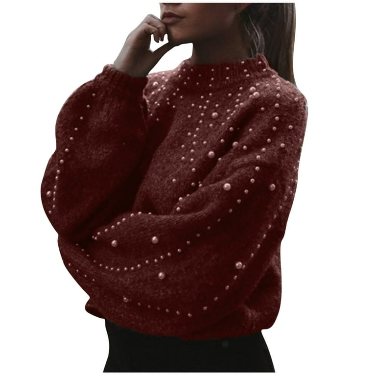 Sweaters with pearls on them cheap