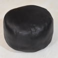 thumbnail image 4 of Handmade Eco-Friendly Solid Leather Pouf Black Color Round 21" x 21" x 12" Goat Leather Pouf For Living Room, Bedroom Seating, Patio WABBBACPF12SC02B, 4 of 9