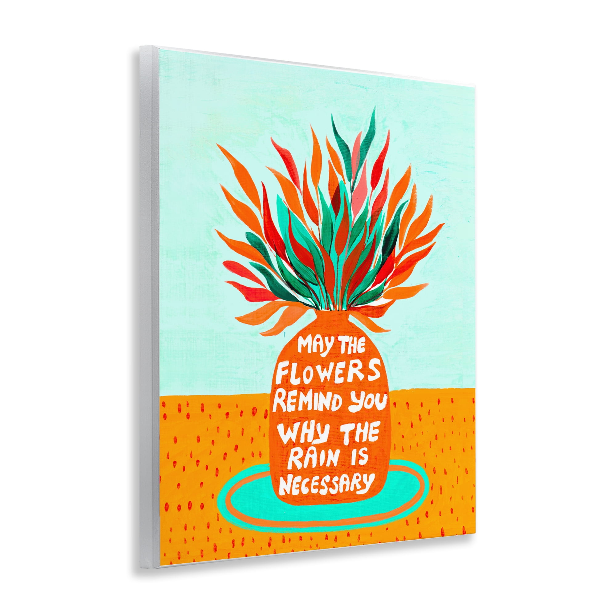 Flowers Remind Rain Is Necessary Wall Plaque Art, design by Nabeela Rumi