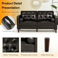 thumbnail image 6 of ACMEASE Premium Faux Leather Loveseat Sofa with Two Bolster Pillows and Tufted Backrest, Dark Brown, 6 of 7