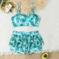 thumbnail image 2 of shqvo Girls wimsuit 2 Piece Bathing Suits Floral Bikini with Skirt Shorts Set Summer Beach Swimwear for 7-12Y Girls, 2 of 9