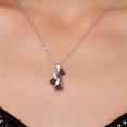 thumbnail image 3 of Gem Stone King 925 Sterling Silver Red Rhodolite Garnet Pendant Necklace for Women (1.65 Cttw, Heart Shape 5MM, With 18 inch Chain), 3 of 6