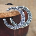 thumbnail image 5 of Jiaroswwei Vintage Big Circle Tibetan Carving Hoop Earrings Women Statement Jewelry Gift, 5 of 7
