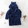 thumbnail image 2 of Gibobby Boys Girls Kids Flannel Bathrobe,Soft Hooded Sleep Robe with Waist Tie,Cozy Cartoon Pattern,for Boys Girls 2T 3T 4T 5T 6T 7T 8T ,All-Season Loungewear Toddler Pajamas,Navy,Size 2-3T, 2 of 9
