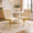 Beige - A, variant on Aukfa Velvet Swivel Dining Chairs Set of 2, Modern Bubble Tufted Kitchen Side Chairs, Black Metal Legs,Beige