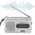 thumbnail image 3 of Radio AM FM Portable Mini Antenne Télescopique avec Haut-Parleur Intégré Récepteur AM FM Prise Écouteurs Argent pour Usage Domestique et Extérieur, 3 of 7