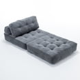 thumbnail image 4 of Folding Sofa Bed, Convertible Sleeper Chair with Pillow Foldable Mattress with Back Support, Portable Fold Out Chair Bed Comfy Floor Sofa Lounge for Living Room Bedroom, Single (Gray), 4 of 11