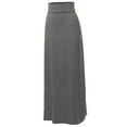 thumbnail image 2 of A2Y Women's Basic Foldable High Waist Floor Length Maxi Skirts Charcoal XL, 2 of 5