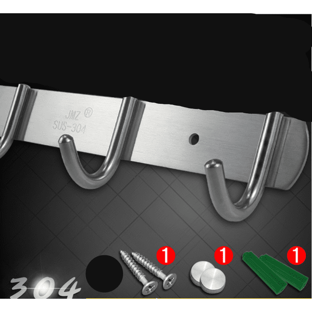 Gancho para puerta Newness, ganchos para abrigos con gancho de pared de 2 piezas, ganchos para abrigos de acero inoxidable, ganchos montados en la pared para armario, cocina y baño Xemadio YQ-1957