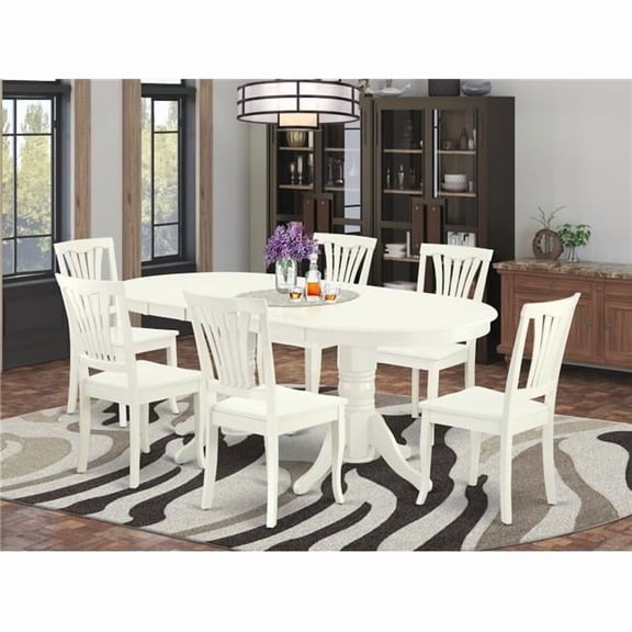 7 Piece Vancouver Dining-room Set - Linen White