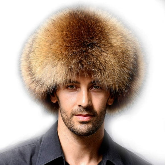 Men?s Ushanka Winter Fur Leather Thermal Russian Cossack Trapper Earflap Hat