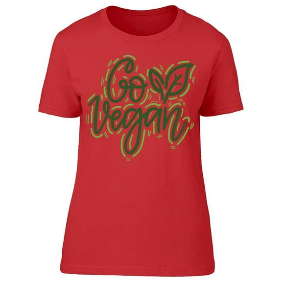 Go Vegan Green Eco Design T-Shirt Women -Image by Shutterstock, Female XX-Large