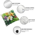 thumbnail image 4 of Nawypu Summer Tropical Leaves Pillow Covers Set of 2 Watercolor Monstera Green Palm Leaf Hibiscus Flower Jungle Pillow Cases Hawaiian Botanical Plant Outdoor Cushion Covers for Patio Bedroom, 4 of 6