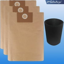 25-1230 Disposable Vacuum Filter Bag and 25-1202 Foam Filter Replacement for Stanley 4-5 Gallon Wet/Dry Vacuum SL18129 SL18130P SL18133, 3 Vacuum Bags 1 Foam Filters Set