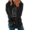 thumbnail image 5 of Uootdi Merry Christmas Hoodies for Gift Women Christmas Graphic Drop Shoulder Hooded Long Sleeve Sweatshirt Xmas Holiday Pullo ver Tops, 5 of 6