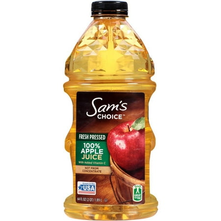 (2 Pack) Sam's Choice Fresh Pressed 100% Juice, Apple, 64 Fl Oz, 1