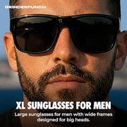 Grinderpunch XL Polarized Men's Oversized Sunglasses Big Heads Wide Face Large Head Fit Sports Driving Fishing Extra Wide Sunglasses
