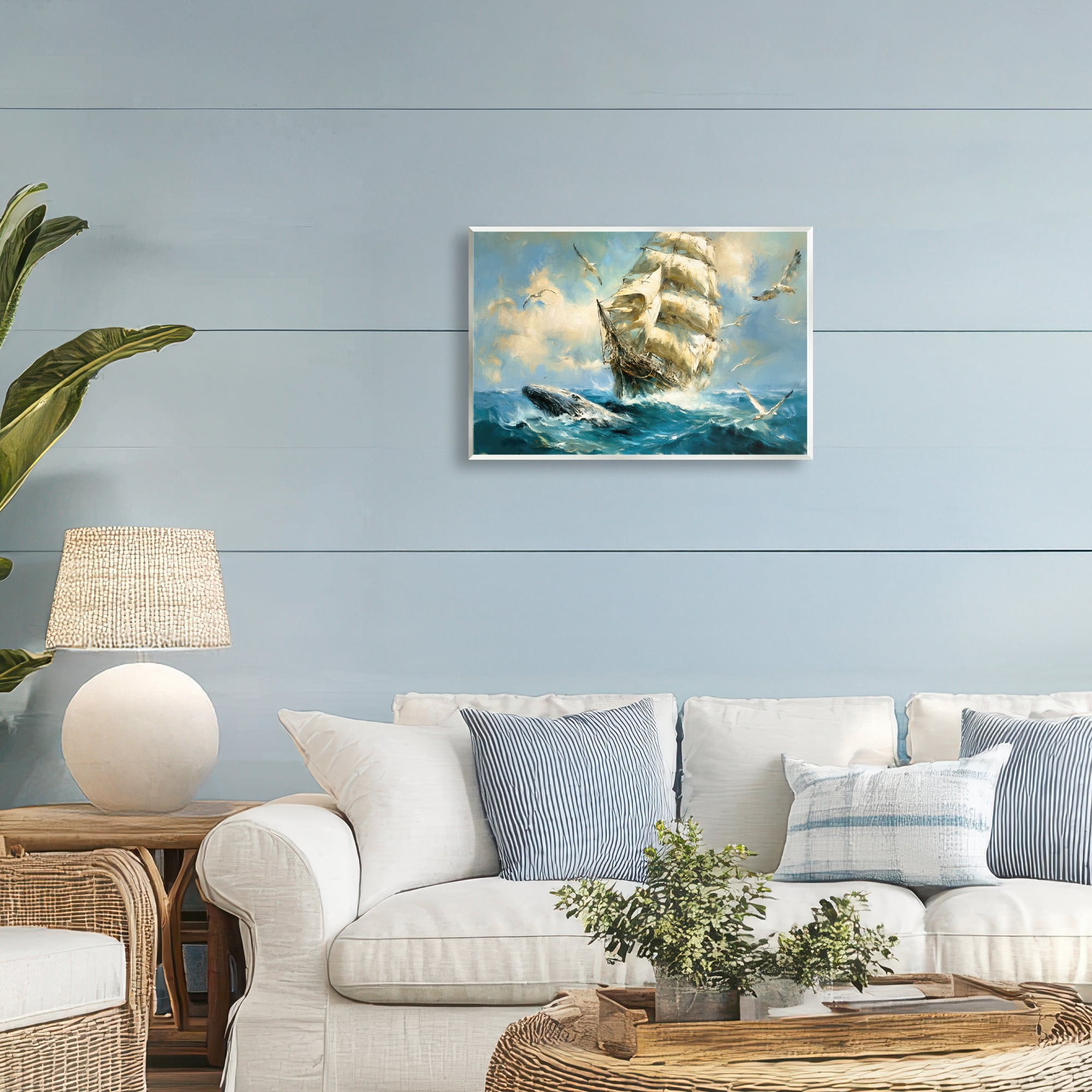 Stupell Industries Clipper Ship & The Whale Wall Plaque Art, design by Tina LeCour