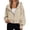 Khaki, variant on HCYSFG Women Solid Color Coat Full Zip Cropped Fit Drawstring Long Sleeve Hoodies Plain With Pockets Sporty Winter Sweatshirt Jacket