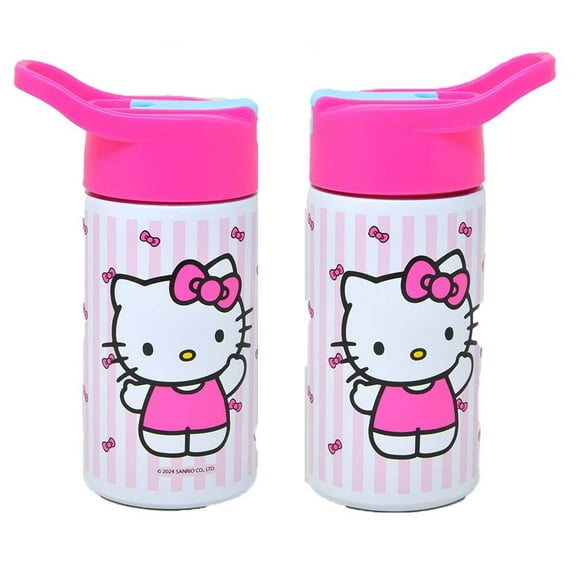 Hello Kitty 14oz Stainless Steel Bottle. Hello Kitty Reusable Water Bottle For Home, School, and Sports.