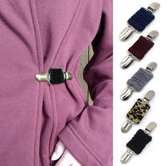 Eosunjian Sweater Clip Duck-mouth Elastic Geometric Flexible Firm Clothing Decor Jewelry Gift Women Fashion Shawl Clip Pin Brooch for Outdoor Black