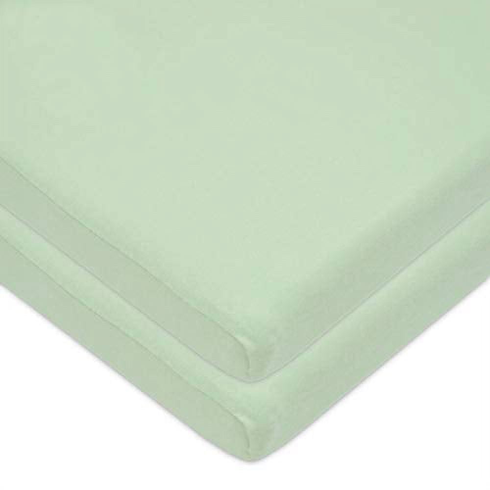 American Baby Company 2 Pack 100% Cotton Knit Fitted 18" x 36" Cradle/Bassinet Sheet - Compatible with Mika Micky Bassinet, Celery, Soft Breathable, for Boys and Girls