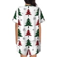 thumbnail image 3 of Rocae Buffalo Plaid Christmas Trees for Two Piece Sleepwear Pajamas Sets for Women Soft Short-Sleeved Pjs with Lounge Shorts 4X-Large, 3 of 9