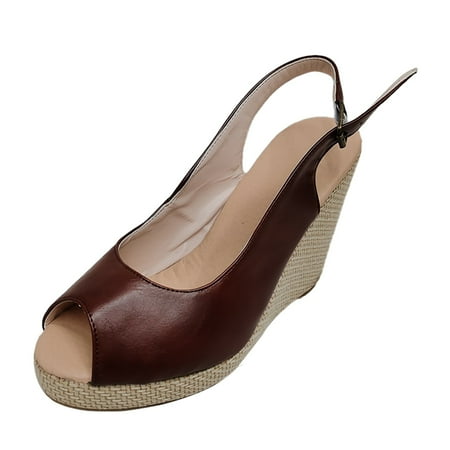 

Pimfylm Wedge Sandals Women s Wide Width Flat Slides Sandals Flip Flop Strappy Rhinestone Thong Sandals Comfortable Summer Beach Shoes for Women 7.5 Brown