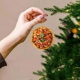thumbnail image 3 of WUSUOWEI Pizza Ornaments for Christmas Tree Hanging Acrylic Ornament Xmas Decorations Gifts for FoodLovers, Women, Men Round Ornament Holiday Home Decor 5/4/3/2/1PCS, 3 of 8