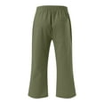 thumbnail image 5 of JTSRKL Capri Pants for Girls Lightweight Casual Kids Teens 2025 Summer Drawstring Elastic High Waist Linen Pant Straight Wide Leg Cropped Trouser with Pockets Army Green#02 9-10 Years, 5 of 5