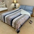 thumbnail image 3 of Korean Mink Blanket Queen Size, Floral Print - Thick Heavy Korean Blanket - 5 LB Heavy Fleece Mink Style, 95"x 79", (Stripe Flower), 3 of 7