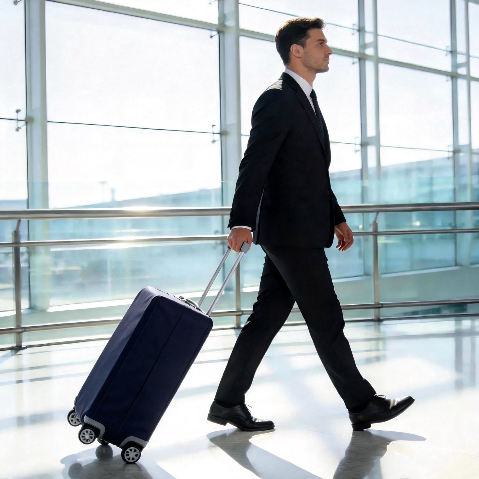Unique Bargains High Elasticity Luggage Cover for Suitcases Bags Navy Blue Extra Large