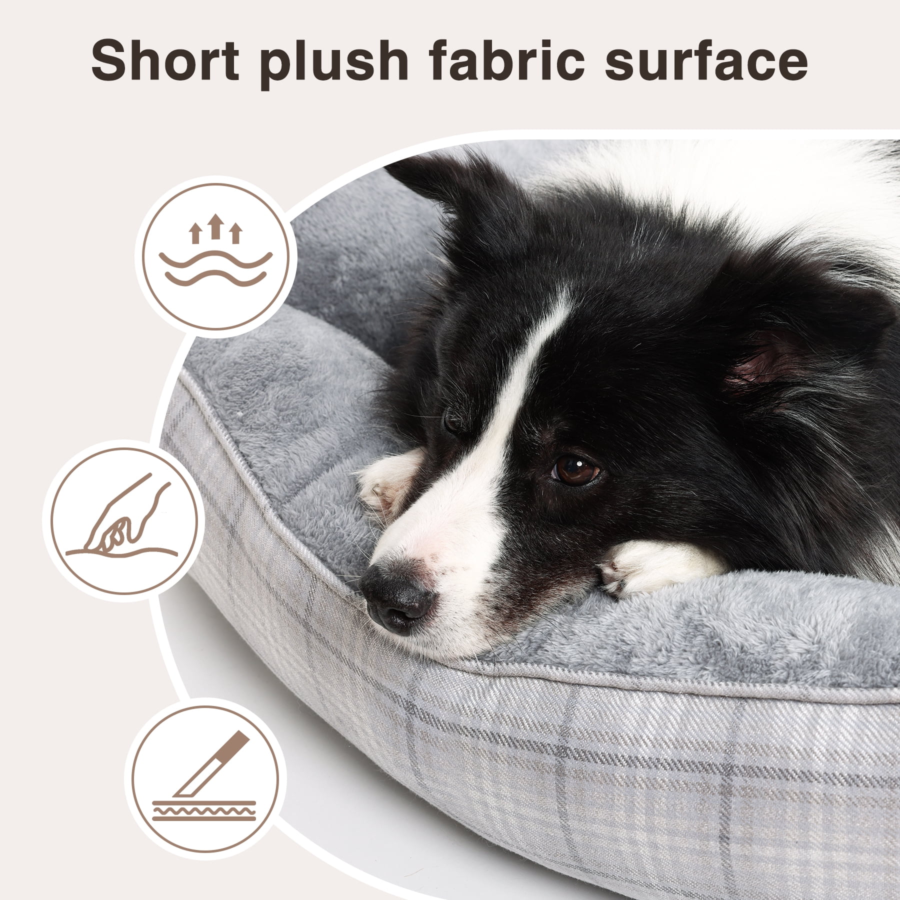 KSIIA Large Dog Beds for Large Dogs Washable, Rectangle Pet Bed with Anti-Slip Bottom