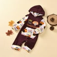 thumbnail image 4 of GYRATEDREAM 0-24M Thanksgiving Romper Newborn Baby Boy Girl Clothes My First Thanksgiving Turkey Print Hoodie Bodysuits Outfit, 4 of 11