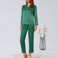 thumbnail image 1 of Ensemble de Pyjama en Satin Long pour Femmes Coupe Ample M-5TG, 1 of 9