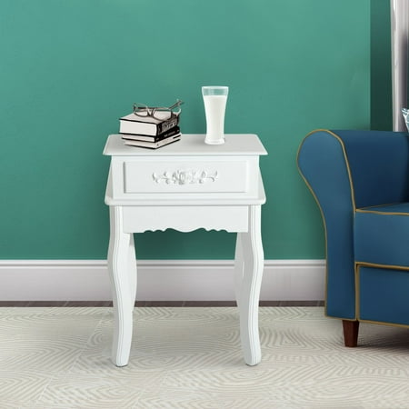 HomCom 24 in. Wood End Table with Storage Drawer