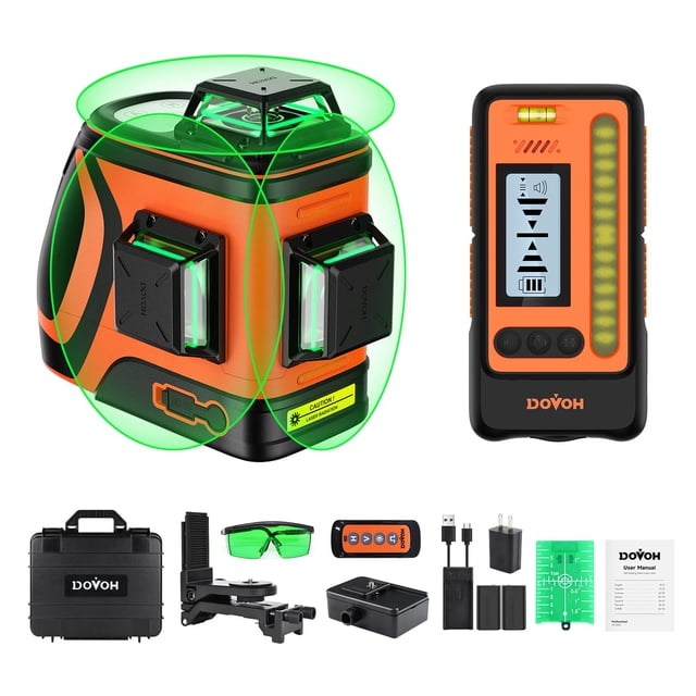 Nivel láser para exteriores DOVOH H3-360G autonivelante con receptor