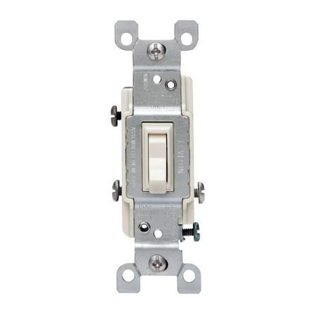 - Leviton 1453-2T 15 Amp, 120 Volt, Toggle Framed 3-Way AC Quiet Switch, Residential Grade, Grounding, Quickwire Push-In & Side Wired, Light Almond