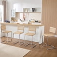 thumbnail image 6 of Zesthouse Rattan Counter Height Bar Stools Set of 2, 24.8" Counter Height Chairs with Cane Back, Mid Century Modern Barstools for Kitchen Island, Natural, 6 of 11