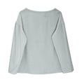 thumbnail image 5 of Vinsonshop linen shirts for women lightweight cotton gauze tops for women linen long sleeve shirt women Boho Gauze Tops soft fall travel outfits for women Light Gray XXL, 5 of 6
