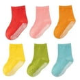 thumbnail image 2 of Kilaqueen 6 Pairs Non Slip Cozy Warm Crew Socks with Grips for Baby Infant Toddler Kids Boys Girls Cotton Ankle Socks 1-7 Years, 2 of 3