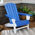 thumbnail image 4 of Sunnydaze HDPE Adirondack Chair with Drink Holder - Blue/White, 4 of 9